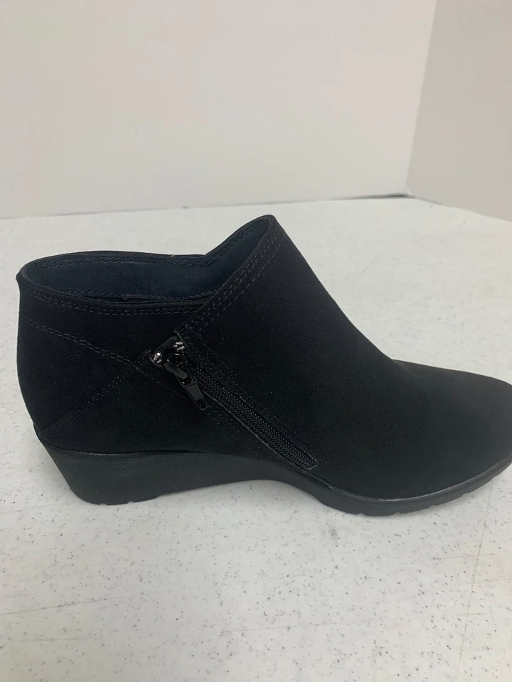 Botines de gamuza sintética negros St. Johns Bay doble cremallera talla 7,5 Foto 2 de 4