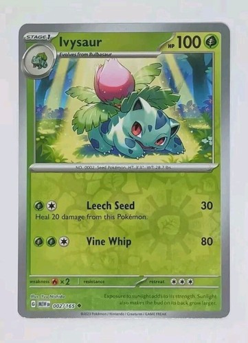 Ivysaur 002/165 Pokemon TCG Reverse Holo Scarlet Violet 151 - Bild 1 von 3