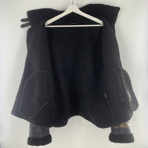 Don Ed Hardy Faux Shearling Aviator Flight Jacket Bomber Sz XL - Picture 14 of 17