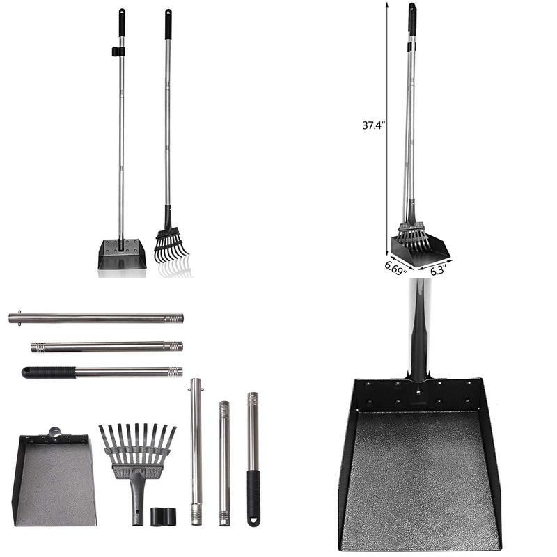 Pet Poop Tray And Rake - 37.4" Pet Waste Removal Long H Pet Poop Tray And Rake - 37.4" Pet Waste Removal Long H