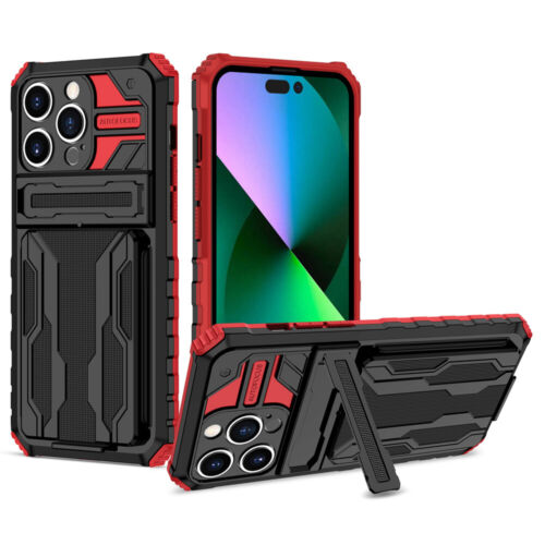 For iPhone 16 15 14 13 12 11 Pro Max XR 8 Plus Rugged Stand Case Card Slot Cover - Picture 35 of 72