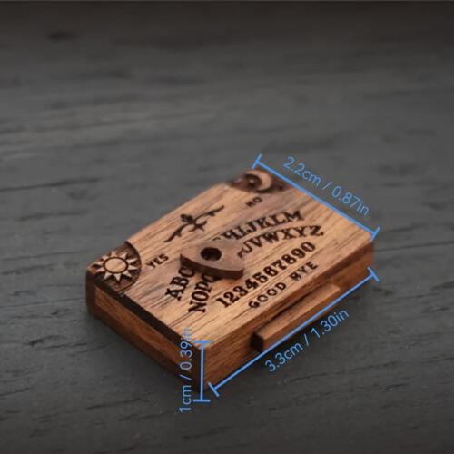 MINI OUIJA BOARD & Planchette - Wood Burned MAPLE Black-Cherry - 4 x 2.5 InN - Picture 6 of 9