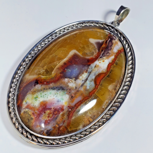 32gr Top Picture Variety Opalized Copper Jasper,Landscape,Lucky Stone, Pendant - Picture 12 of 20