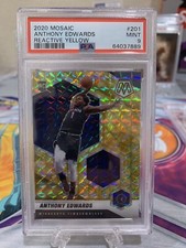 2020-21 Panini Mosaic Reactive Yellow #201 Anthony Edwards RC PSA 9 POP 16