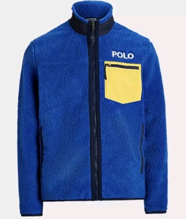 POLO RALPH LAUREN Men's Hi-Pile Full-Zip Blue “POLO-SKI 92