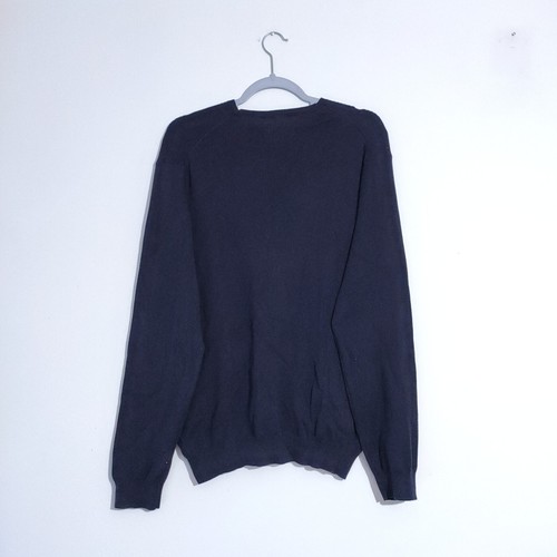 Vintage Ralph Lauren V Neck Pullover Herren XL Navy Pima Cotton Polo Pony 90s Blau - Bild 2 von 11