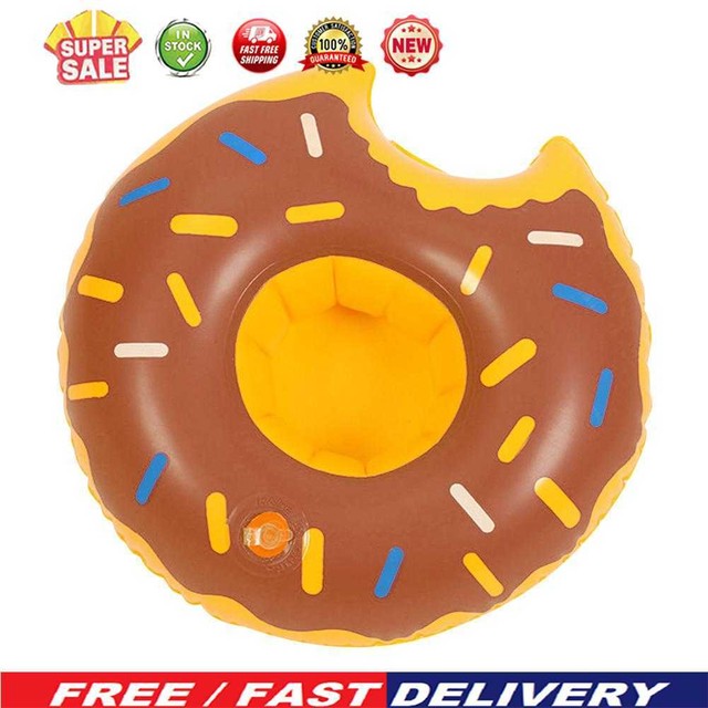 Inflatable Drink Cup Holder Donut Float Pool Party Water Coaster (Brown) Inflatable Drink Cup Holder Donut Float Pool Party Water Coaster (Brown)