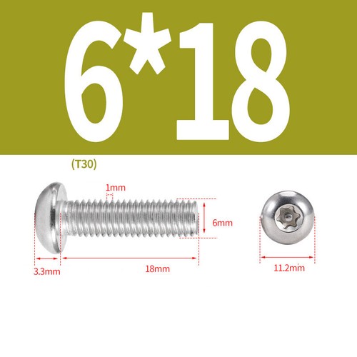 TORX BUTTON HEAD SECURITY BOLTS, ANTI VANDAL SCREWS M3 M4 M5 M6 M8 M10 STAINLESS - Picture 49 of 80