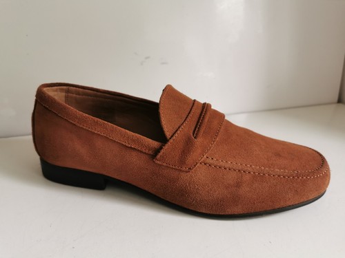 ZAPATOS MOCASINES H BY HUDSON DESIGNER UK 7 EU 41 PARA HOMBRE MARRÓN TOSTADO GAMUZA CUERO CENTAVO - Imagen 10 de 17