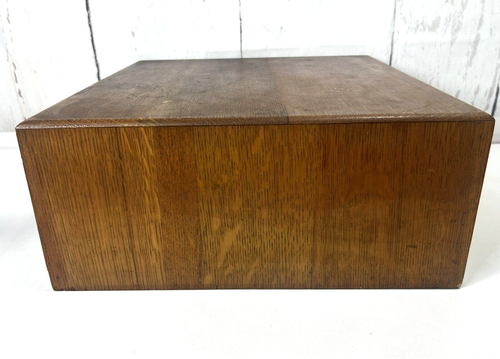 ANTIQUE IMPERIAL 2 DRAWER OAK LIBRARY CARD FILE INDEX/ VINTAGE WOODEN RECIPE BOX - Picture 2 of 20
