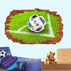 FOOTBALL CORNER KICK BALL 3D SMASHED WALL STICKER ROOM DECOR DECAL MURAL YK1
