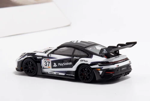 Aurora 1:64 Black 992 GT3 RS #37 Racing Sports Model Diecast Metal Car - Picture 7 of 11