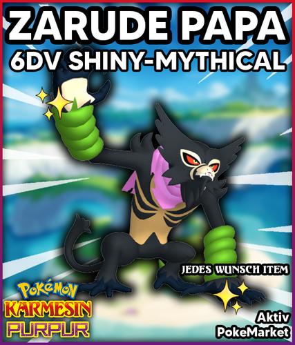 ZARUDE DUO ✨ SHINY 6DV ✨ Pokemon Karmesin und Purpur Lvl 100 Battle Ready - Bild 3 von 10