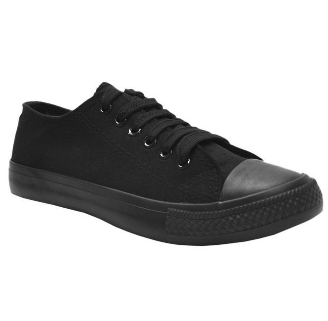 LADIES WOMENS GIRLS FLAT LACE UP PLIMSOLLS PUMPS CANVAS TRAINERS