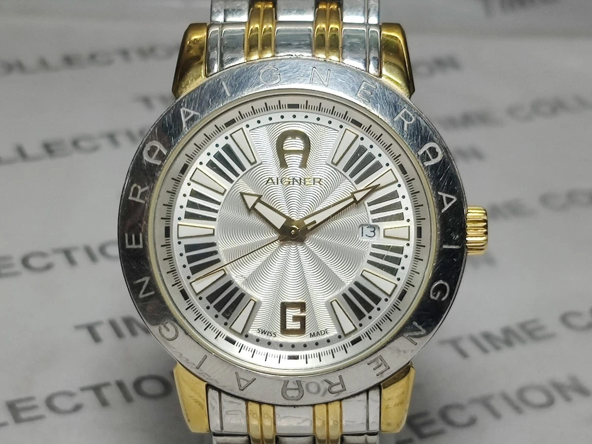 Aigner Cortina Dual Tone Stainless Steel Men s Quartz Date Wrist swiss Watch