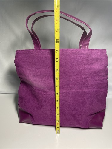 Purple Faux Suede Tote Hand Bag, Unbranded, Good Condition - Picture 6 of 9