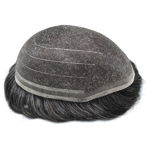 Herren Toupet Haarteil Schweizer Geschweißt Mono Lace Perücke für Männer Haarsystem Ersatz - Bild 8 von 50