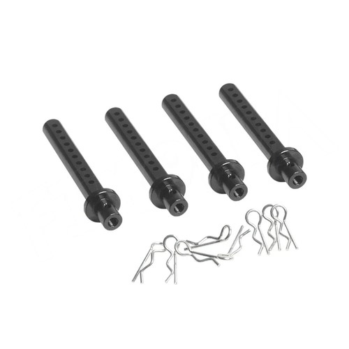 4pcs Alum Alloy RC Car Body Shell Column Posts Mounts w/ R Clip for 1/10 Crawler - Picture 12 of 12