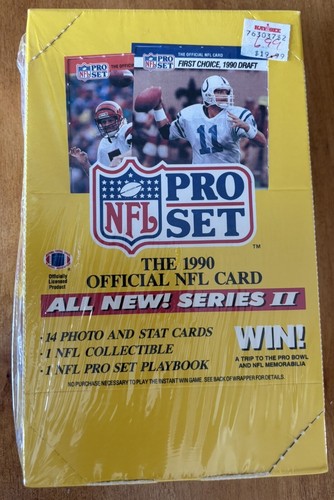 1990 NFL Pro Set Series 2 Football - 2 Factory Sealed Boxes  (36 Packs) - Picture 4 of 7