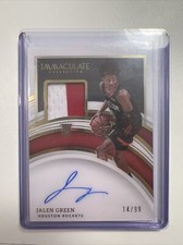 Jalen Green 2021-22 Panini Immaculate Rookie Patch Auto #14/99 RPA RC