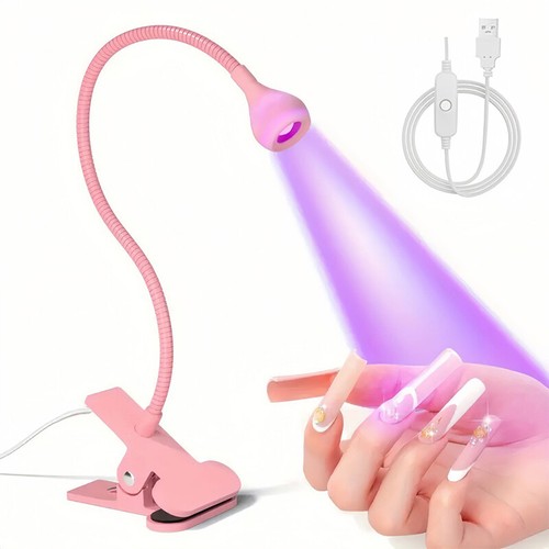 Nail Art Lamp Mini USB Gel Manicure New Salon Tools UV Dryer Light Clip-On Desk - Picture 18 of 20