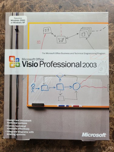 NEU VERSIEGELT Microsoft Office Visio Professional 2003 EINZELHANDELSVERPACKUNG - Bild 1 von 3