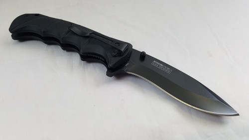 9" Tac Force Tactical Folding Pocket Knife A/O Spring Assisted Open Black 924BP - Foto 4 di 6