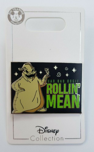 Disney Oogie Boogie Rollin' Mean Pin Trading Badge Nightmare Before Xmas Store - Picture 3 of 4