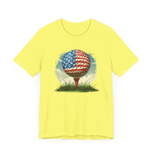 American Style Golf Shirt Flag Golf Ball on Tee Graphic T-Shirt Golf Lover Gift - Picture 34 of 69