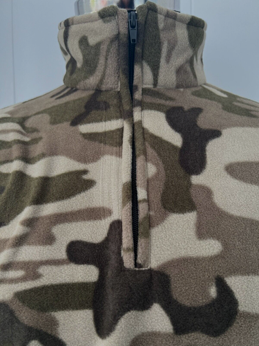 Army Print Micro Fleece Top Pull Over Quarter Zip Green Color, For Him,  Winter - Bild 2 von 2