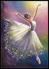 Ballerina 9 - Chart Counted Cross Stitch Patterns Needlework DIY DMC Color     