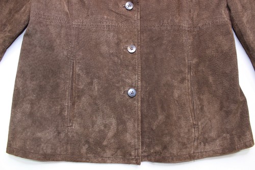 Chaqueta de cuero para mujer Colebrook marrón calce clásico forrada 3 botones talla XL - Imagen 4 de 9