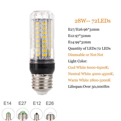 E27 E14 B22 5730 SMD LED Corn Bulb 9W 12W 15W 25W 30W 35W Light White Lamps AU - Picture 15 of 17