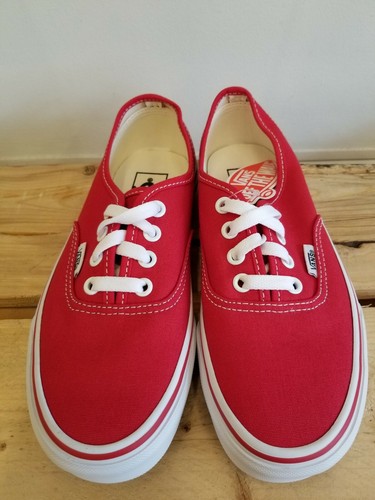 Vans klassische authentische rot/weiße Sneaker Skateboardschuhe für Herren - Bild 3 von 8