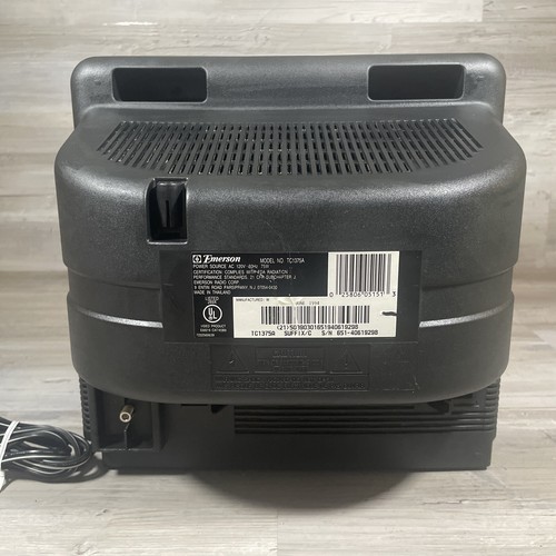 Vintage Emerson TC1375A 13" CRT TV Retro Gaming Television Black Works No Remote - Picture 3 of 16