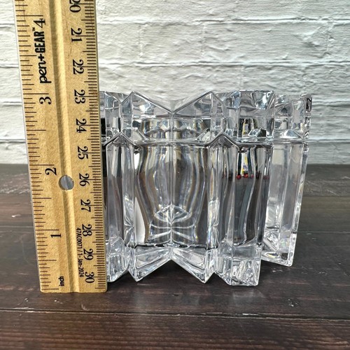 Vintage Clear Faceted Crystal Starfire Trinket Box With Lid Glass Home Decor - Picture 8 of 9