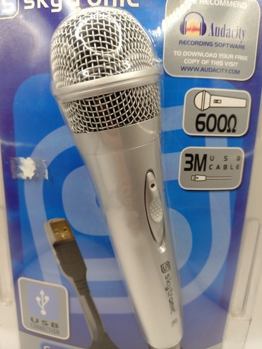 Skytronic Ordinateur Microphone Dynamique USB 501.174 Plug N Play Neuf Scellé - Photo 3/8