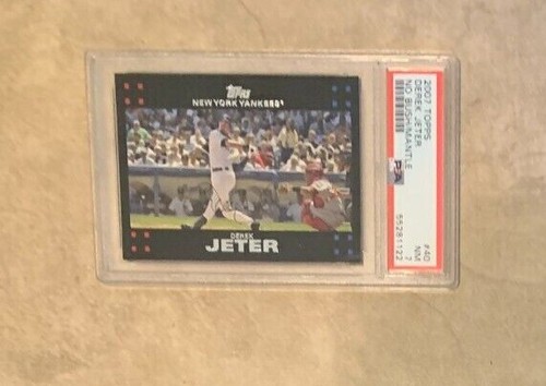 2007 Topps #40 Derek Jeter NO Mantle Bush New York Yankees Classificato PSA 7 QUASI NUOVO + COME NUOVO - Foto 1 di 3