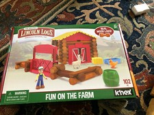 LINCOLN LOGS – Fun On The Farm  Real Wood Logs - Ages 3+ 