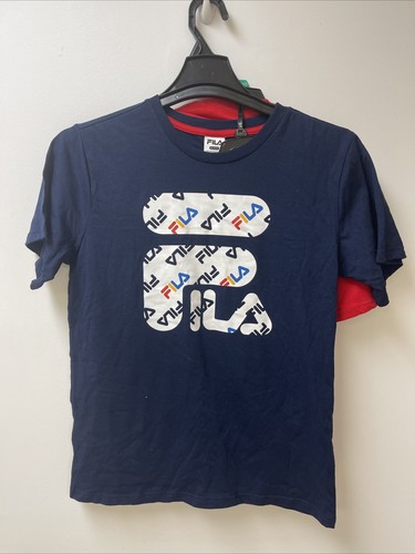 NEW 2- Pack Fila Youth Boys Shirts Sizes Size:XL , Red And Navy - Picture 3 of 5