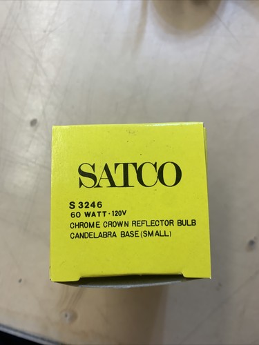 Satco S3246 120-Volt 60-Watt G16.5 Candelabra Base Light Bulb, Silver Crown - Picture 2 of 2