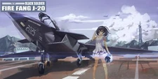 Anime girls aircraft red eyes sky clouds black soldier Playmat Game Mat Desk