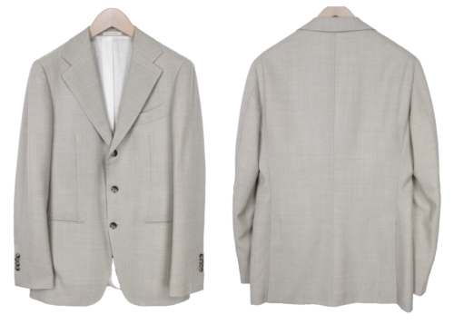 SUITSUPPLY Havana Jetted Mens Suit UK38R Wool Beige 2 Pc Slim Melange - Picture 2 of 24