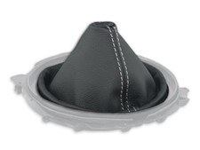 SCHALTMANSCHETTE FÜR NISSAN 350Z 2002-2009 SCHALTSACK NATURLEDER NAHT WEISS