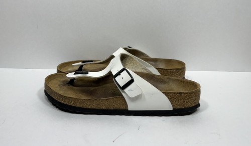 Birkenstock Gizeh Regular Fit Birko Flor White Patent US Men's 9 / EUR 42 - Picture 4 of 8