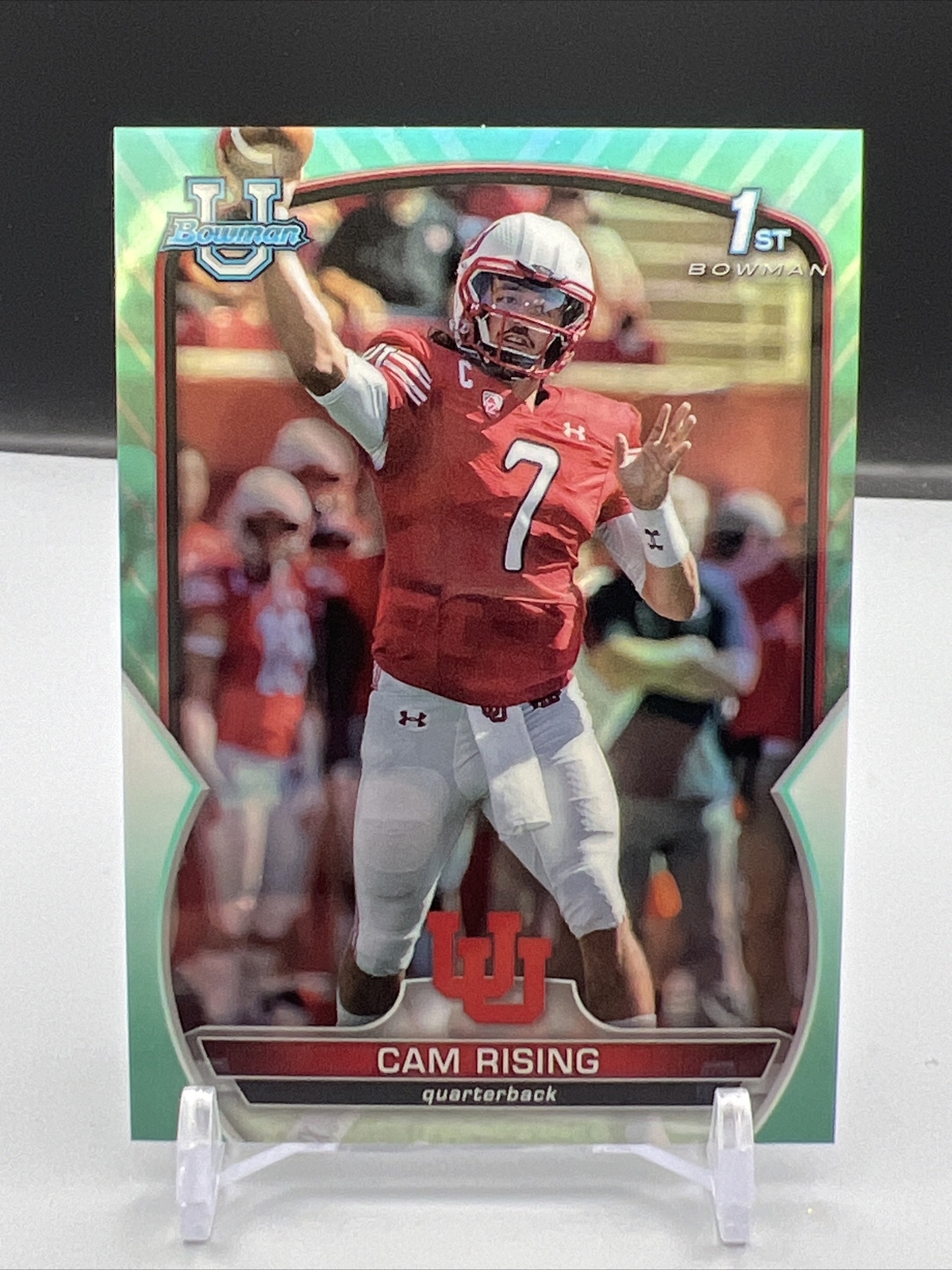 2022 Bowman University Chrome #76 Cam Rising  #224/299 Aqua  Refractor