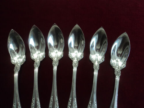 Silverplate Flatware Lot of 6 Fruit Spoon 1901 AVON 1847 Rogers Mono - Picture 4 of 6