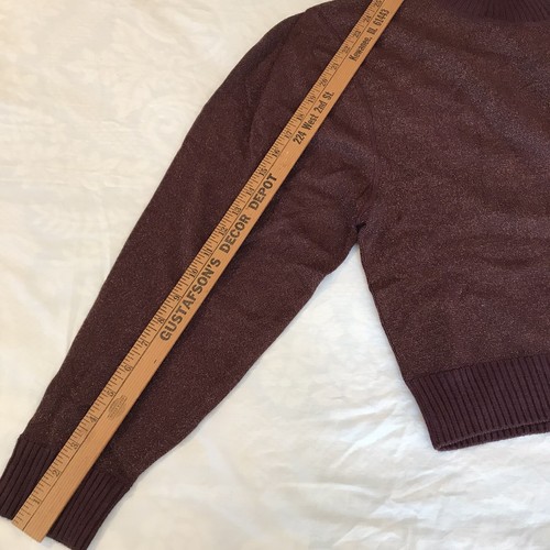 Free People Pullover Sweater Burgundy With Gold Fleck Woman’s Medium NWT - Picture 4 of 12