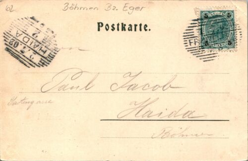 AK GRUSS AUS BÖHMEN + Mähren FRANZENBAD BZ EGER GASBAD 1902 - Bild 2 von 2