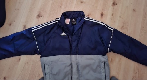 Marineblaue/Graue Stadionjacke/leichte Winterjacke von Adidas in Größe 152 - Bild 3 von 6